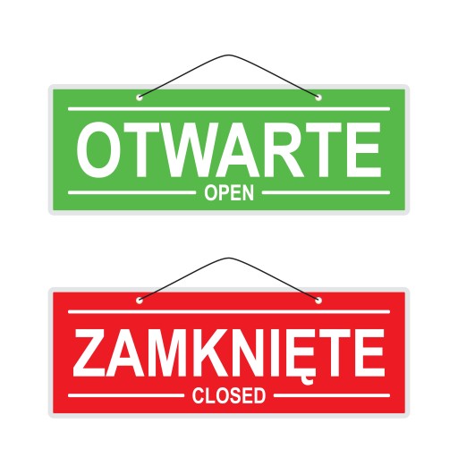 laminovaná tabuľka OPEN / CLOSED-OPEN