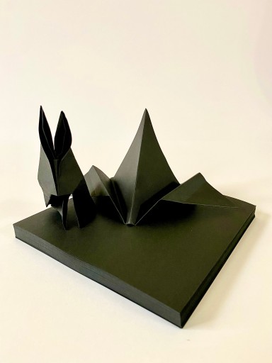 Papier dekoratívny technický origami 100 listov ČIERNA 15x15 cm