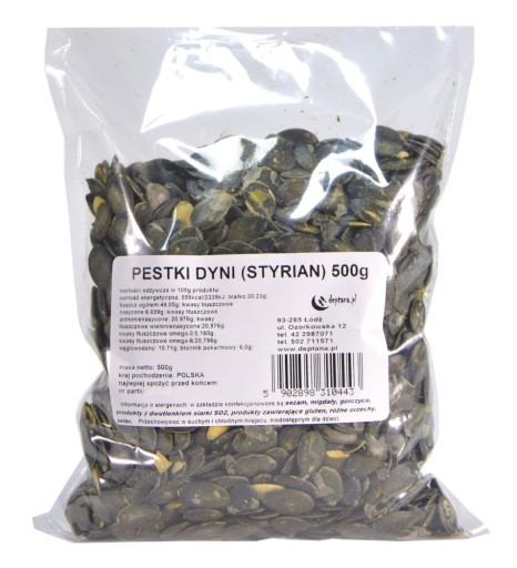 TEKVINOVÉ SEMIENKY, lúpané 500g ŠTÝRSKE POĽSKÉ TEKVICOVÉ müsli