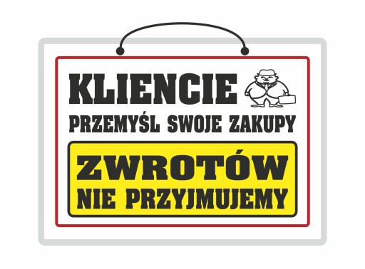 Laminovaný nápis NEAKCEPUJEME VRÁTENIE - A4