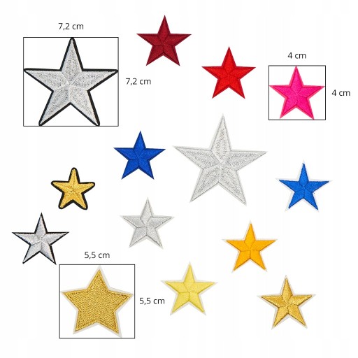 STARS TERMO záplaty nažehľovačky SADA 14 ks