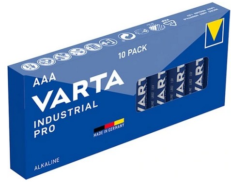 10x alkalická batéria Varta Industrial LR3 AAA