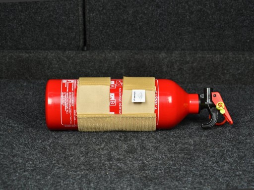 BÉŽOVÝ DRŽIAK NA HASIACI PRÍSTROJ NA KUF S PÁSKOM NA VELCRO
