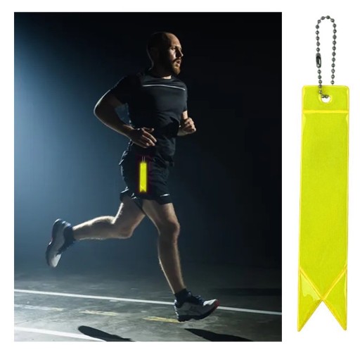 REFLEXNÝ PRÍvesok FLUO STRAP GADGET KRÚŽOK NA KĽÚČENKU NA BATOH REFLEXNÝ