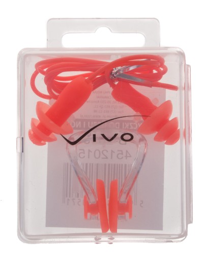 Vivo klip + červené štuple do nosa a do uší