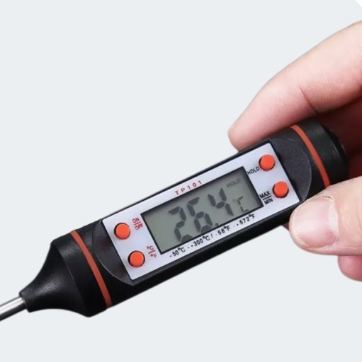 ELEKTRONICKÝ KUCHYNSKÝ TEPLOMER S DIGITÁLNOU SONDOU NA VOSK