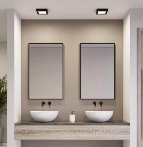 LED panelové stropné svietidlo + napájací zdroj štvorcový povrchová montáž 12 W čierna 16,4 cm