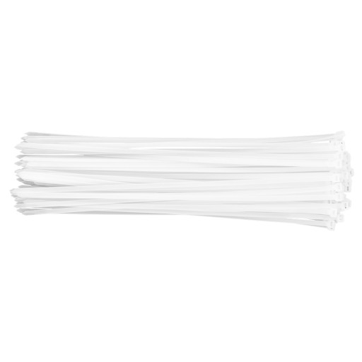 Sťahovacie pásky 7,6 x 500 mm, 75 ks, biela