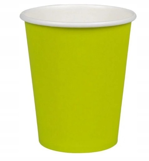 Jednorazové papierové poháre na kávu, zelený čaj kiwi, 250 ml, 50 kusov