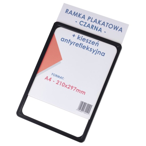 RÁM NA PLAKÁT A4 ČIERNY + UNIVERZÁLNE VRECKO NA PLAKÁT A4