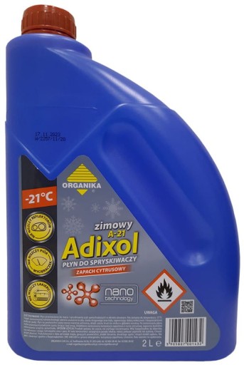 ADIXOL ZIMNÁ TEKUTIVA NA OSTREKOVAČE OKIEN CITRUSOVÁ VÔŇA -21°C 2L BIO