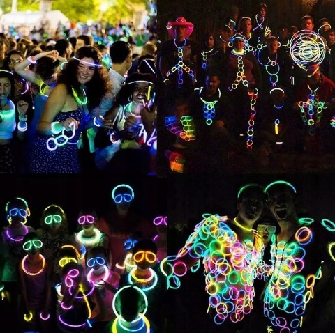 ŽIARENÉ FLUIORESCENTNÉ LED TYČKY BOJJE 50 KUSOV SVETELNÉ TYČKY HRA