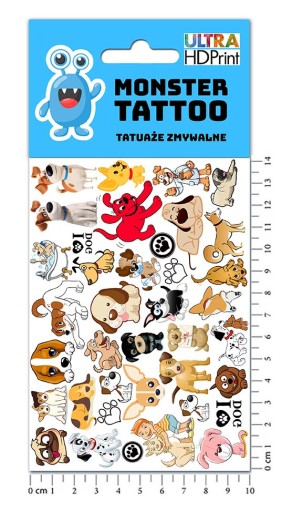 UMÝVAJÚCE DOČASNÉ TETOVANIE PRE DETI DETI PSI PSY ORIGINÁLNE DIZAJNY