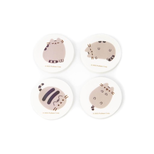 Pusheen Botanical Erasers Set 4 ks bielych s mačkou