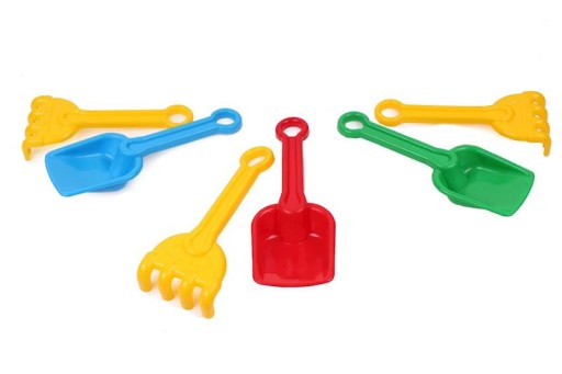 Piesková súprava Lopatka s hrabľami 22 cm pre deti Mix