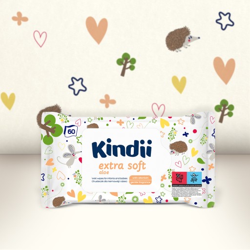 KINDII EXTRA MÄKKÉ VLHČENÉ Utierky 60 ks.