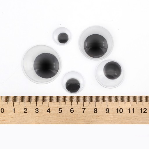 POHYBLIVÉ OČI NA DEKORÁCIU 16-35x4-6mm 20ks