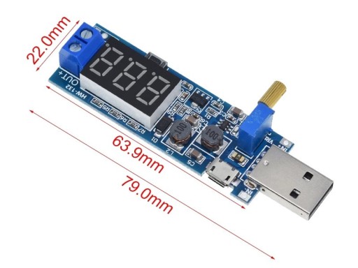 876 DC menič napätia 2v1 USB Step Up - Step Down Menič 24V