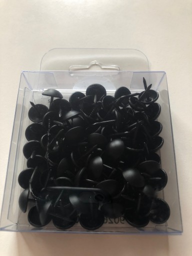 GOMBÍKY ČALÚNNE ČIERNE špendlíky 11,3 mm - 75 ks