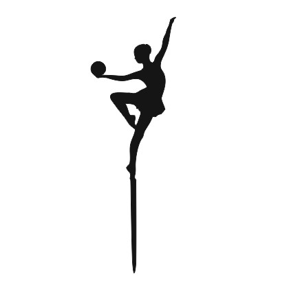 Gymnastika Figúrka gymnastky s loptou, čierna, plexisklo