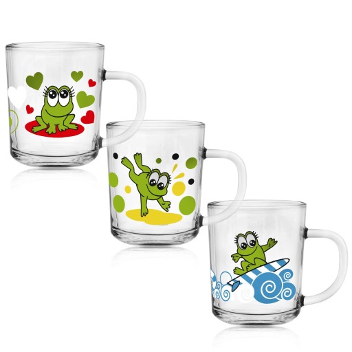 Sklenené hrnčeky Glasmark poháre Tola 200ml Mix Animals 3 ks