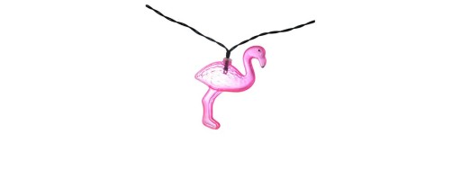 LED solárna girlanda FLAMINGOS ružová studená so súmrakovým senzorom 6m IP44