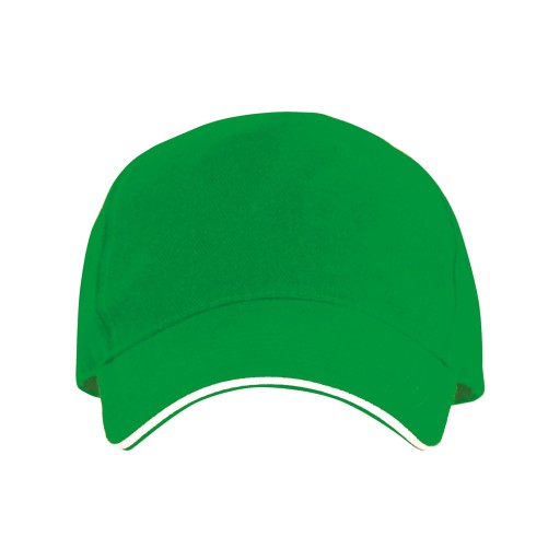 Päťdielna bavlnená unisex šiltovka, zelená