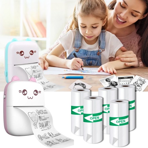 Samolepiaci papier pre termorolky DRUKUS KAZETY do MINI TLAČIARNE 5x
