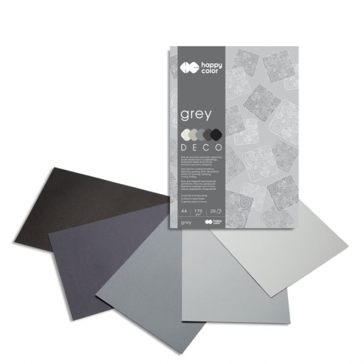 DECO GREY blok A4 20k 5 farieb HAPPY COLOR 170 g/m2