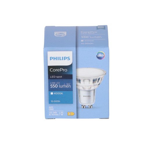 LED ŽIAROVKA GU10 4,9W 4000K neutrálna biela 120° 550lm PHILIPS