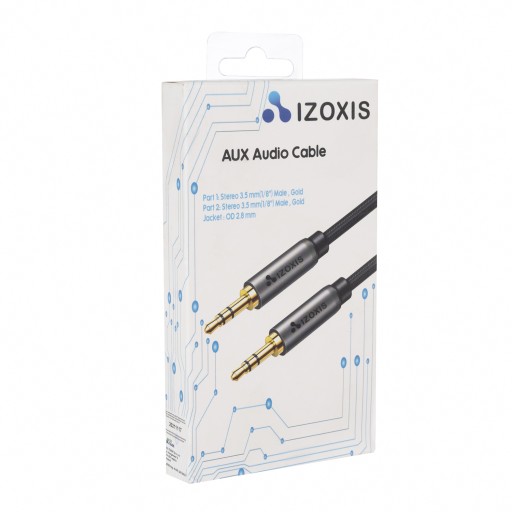 Silný opletený kábel Aux Mini Jack 3,5 mm 1,75 m zlatý