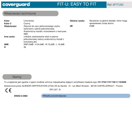 COVERGUARD EASYFIT LINE STOP ZÁSTRČKY 50 párov