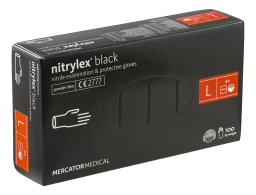 MERC BLACK nitrilové rukavice čierne r.L