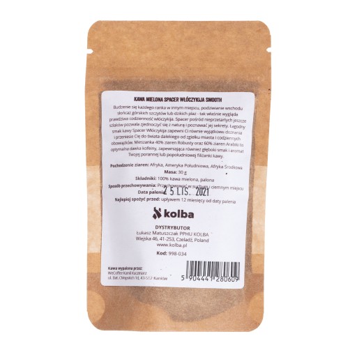 Mletá káva Kolba Spacer Włóczykija Smooth 30 g