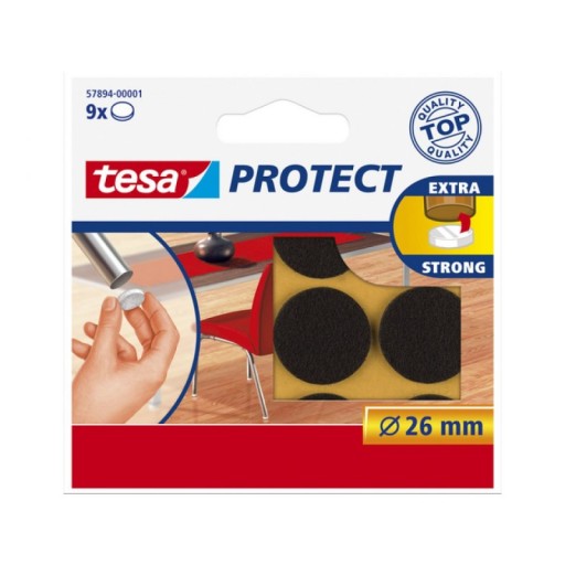 TESA filcové podložky pod nábytok hnedé 26mm 9 ks