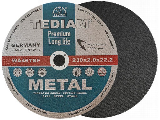 Kotúč rezný na kov 230x2,0 Tediam PREMIUM