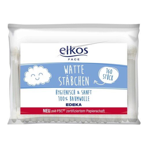 ELKOS BAVLNENÉ HYGIENICKÉ TYČKY, JEMNÉ, 160 ks DE