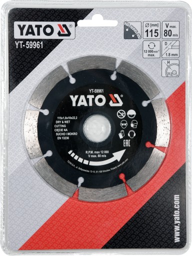 YATO DIAMANTOVÝ DISK NA BETÓN, SEGMENTOVANÝ, 115mm