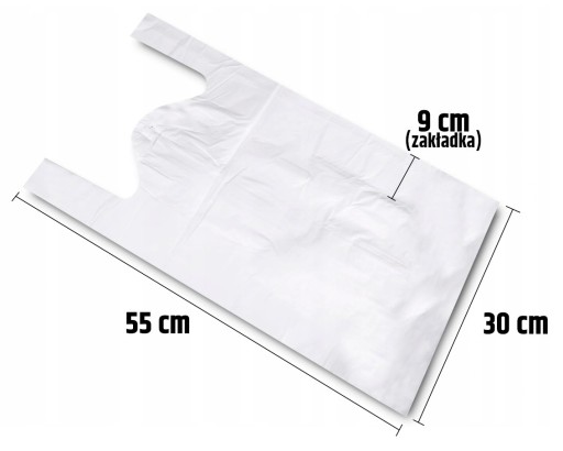 JEDNORÁZOVÉ FÓLIOVÉ TAŠKY NA ŠMÚKNUTIE 30x55 cm 200ks BIELE SILNÉ