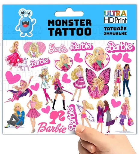 UMÝVAJÚCE DOČASNÉ TETOVANIE PRE DETI BARBIE DETI ORIGINÁLNE DIZAJNY