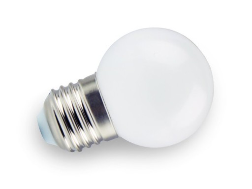 E27 LED žiarovka 1W 3000K G45 Mliečna guľa