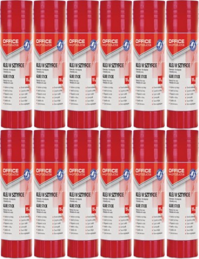 Kancelárske lepiace tyčinky 15g PVA Office Products x 12 ks