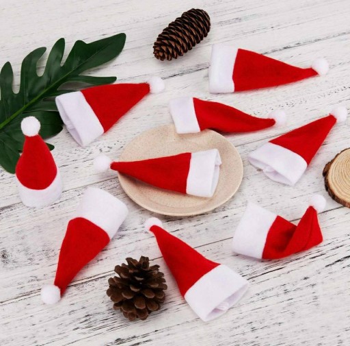 MINI SANTA ČIAPKA, DEKORÁCIA FĽAŠIE, PRÍBORY