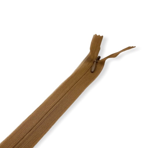 Alfa nedeliteľný krytý zips, svetlohnedá, 25 cm