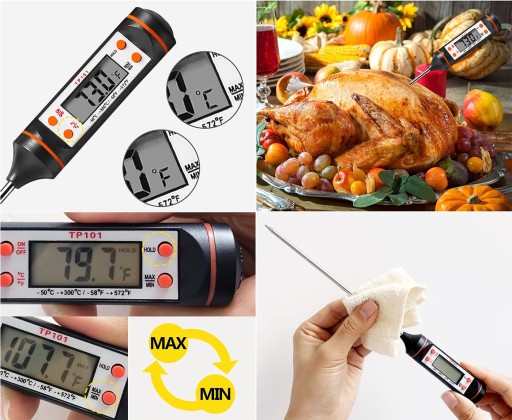 LCD KOLÍKOVÝ TEPLOMER SONDA NA VÍNO, MÄSO, MLIEKO