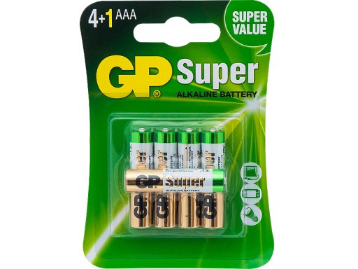 5x SUPER ALKALICKÁ GP AAA BATÉRIA, LR3 1,5V