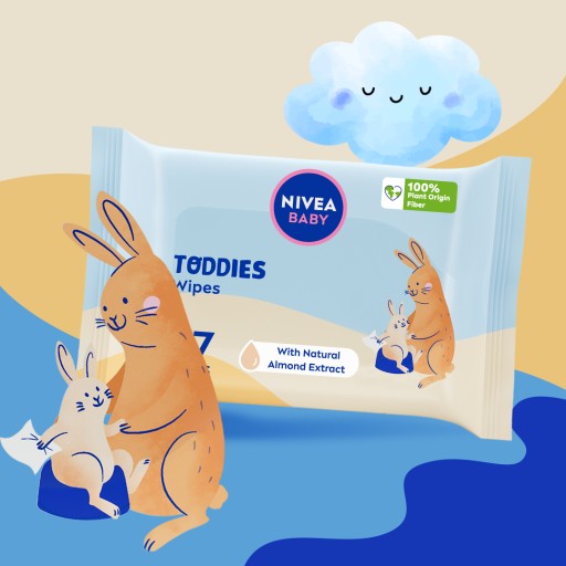 NIVEA BABY TODDIES Vlhčené obrúsky pre deti - jemné 57 ks.