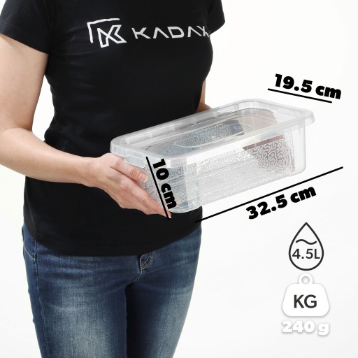 PLASTOVÝ ORGANIZÁTOR NÁDOBA 4,5L KRABIČKA NA HRAČKY S priehľadným viečkom