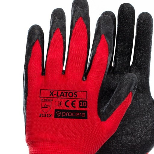 Pracovné rukavice ochranné rukavice RIPPED LATEX STRONG GRIP r 8 x 10