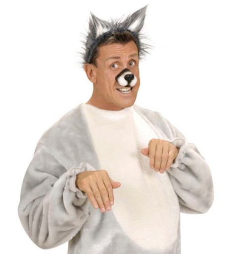 VLČÍ UŠI VLČÍ OUTFIT ČERVENÁ ČERVENÁ ČIARČKA MAČKA KAT